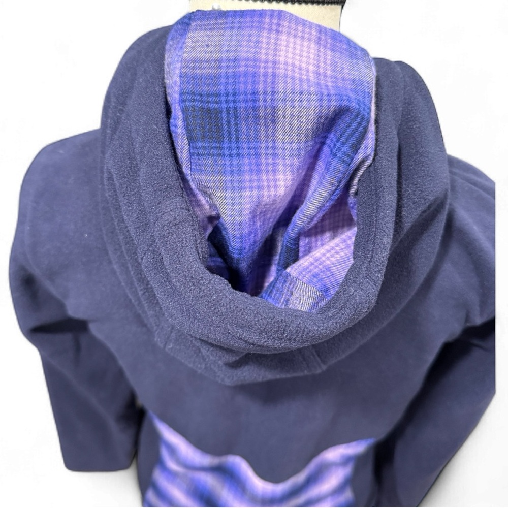 Columbia Sportswear Women’s Plaid Hooded Fleece Jacket Purple/Navy - Size: XS - Picture 3 of 4